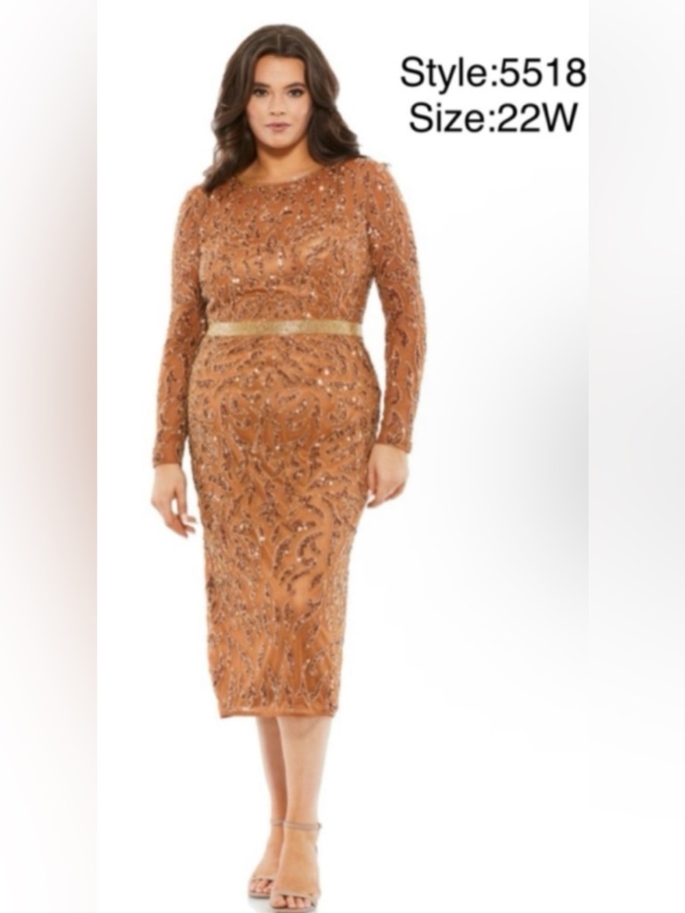 Copper midi dress